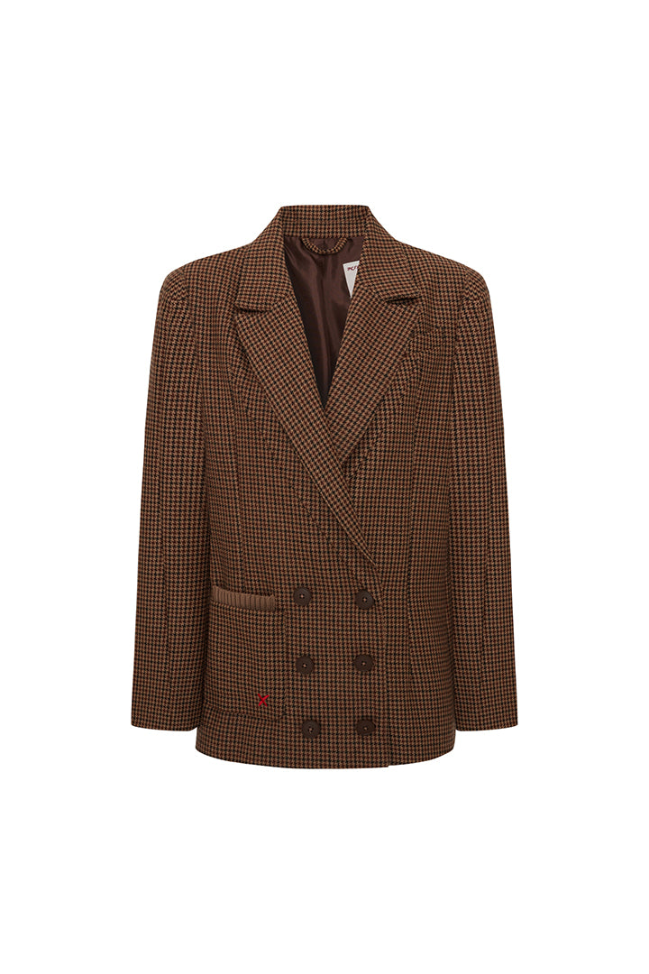 Cotton Big Shoulder Women Blazer Jacket